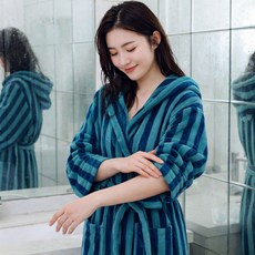 로벤 흡수력 강화 데일리 샤워가운, 그린 스트라이프, 1개