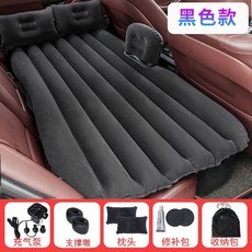 SUV車載充氣床墊汽車後備箱氣墊床車內睡覺神器後排可折疊旅行床, SUV單人款-條紋植絨-黑色