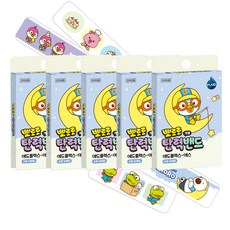 뽀로로 탄력밴드 에드플레스 에스 소형 16매입 x 5갑 / 키즈밴드 고탄력 굴곡진상처 유아 어린이 반창고, 5개