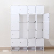 혜문잡화상점 화이트 선반 옷장 140x200cm