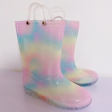 Sizili 彩虹透明雨鞋 中筒防滑水靴