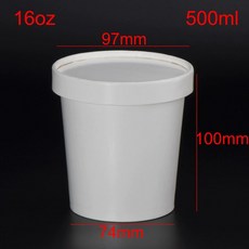 아이스크림 돔 컵 케이크 뚜껑 젤라또 일회용 디저트 종이 용기, 16oz 종이 뚜껑 50세트, 1개, 1개