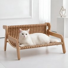 세컨드드랍 고양이 스크래쳐 사이잘삼소파 라탄소파 2타입 + 패드1추가 교체형 올인원 구성, B타입 라탄(등나무) 소파+라탄패드, 1개