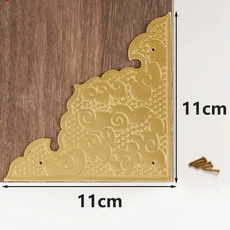 Xipeiyi 골동품 코너 커버 캐비닛 문짝 구리 인쇄 조각 가구 장식 하드웨어, 01 11 cm brass 1PC