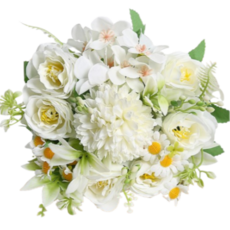 샤에르 싱그럽고 생화같은 모란 인테리어 조화, 화이트, 1개