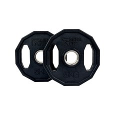 미라핏 바벨 중량 원판 2홀 12각, 2개, 블랙, 5kg