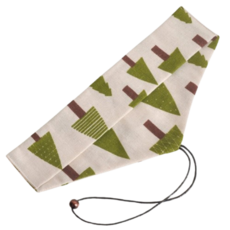 餐具收納綁繩收納袋 - 三角便攜餐具袋 刀叉湯匙筷子環保吸管收納袋 餐袋 婚禮小物, 1個, 橫開綁繩款, 聖誕樹