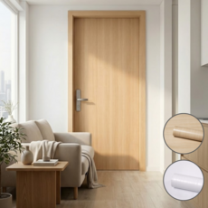 프루드 초간편설치 인테리어 필름 현관문 시트지, 라이트 브라운