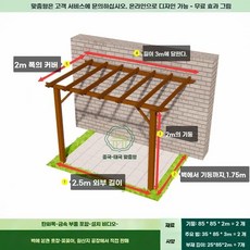 펜션 바베큐장 조립식 쉼터 농막 정자 입구1.6m 옆면2.2m 야외 높이2.6m, C. 탄화 벽걸이형 3m x 2m x 2m