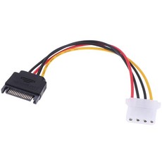 SATA to IDE 전원 케이블 15 핀 SATA 수Molex IDE 4 핀 암 케이블 어댑터 판매 중 1 개, 3)3