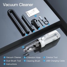 ALACRIS LED 무선 진공 청소기 8500PA 사이클론 흡입 청소기 가정용 자동차 휴대용 핸드 헬드 습식 건식, 01 WHITE