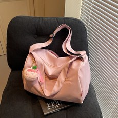 運動輕便瑜伽短途旅行收納游泳健身揹包男女旅遊包女拉桿箱獨立鞋, 粉色【乾溼分離+水蜜桃掛件+防潑水】, 1個