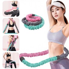 루이 필라테스 무음 훌라후프 코어 운동 마사지 전신 지방을 태워요 운동/기구/단련해요, 1개, 레드+그린+그레이, 1.6kg