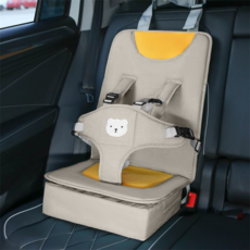 휴대용 카시트 어린이 안전 시트 쿠션 여행용 아기 보조 의자 접이식 가벼운 유아 간이 시트, 1개, 베이지색 키높이 스타일, 6개월~6세