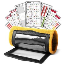 1NMORE 5v5 7v7 축구 손목 밴드 플레이북 시스템 청소년용 쿼터백 코치 플레이 스티커 및 PVC 카드가 있는 깃발 밴드 (화이트 5 ON 온 5), 미디엄, 옐로우