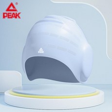 PEAK 護耳長髮矽膠泳帽, 1個, 硅膠護耳泳帽 天空藍, 天空藍