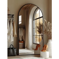 모던 대형 아치형 스탠드 전신거울 원목 인테리어, 120x200 은백 상업용 고초백 렌즈 아니요