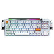 KEYSME 루나01 스페이스쉽 커스텀 기계식 무선 키보드, 호프 화이트, 코멧 축, 제조사축