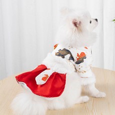 강아지 실내복 애견 고양이 올인원 산책 옷, 1개, 화이트
