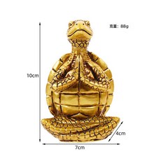 DIU 樹脂工藝品擺件家居辦公室藝術感金色裝飾擺件, 禪坐烏龜10*7*4cm