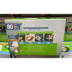 GRAB-A-RAG 超細纖維擦拭布 80抽 可重複使用 汽車清潔, 1個, 超商取貨