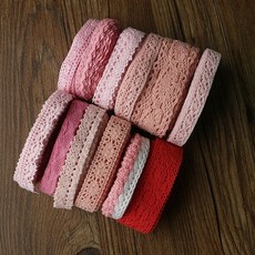 10 야드 배치 다채로운 코튼 레이스 의류 봉제 패브릭 장식 코튼 크로 셰 뜨개질 레이스 리본 수제 보석 공예, 1개