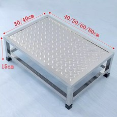 스텐 작업 발판 철제 스테인리스 미끄럼방지 간이 디딤대, 미끄럼방지판 40x40 높이 15cm 플러스 가로보
