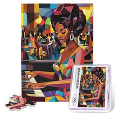 해외 MAHIPOCI 성인용 빈티지 성경 구절 해바라기 퍼즐 500피스 기독교 종교 직소 노인 영감 선물 부활절 어머니의 날 가족 활동 게임 미국매장정품+ 1731109, 피아노 아프리카계 미국인.