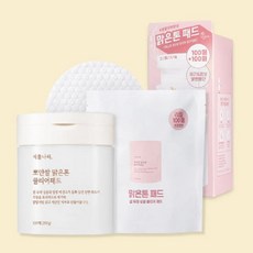 식물나라 뽀얀쌀 맑은톤 클리어 토너패드 [본품+리필], 1세트, 200매입