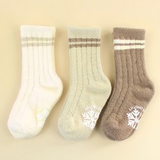 코코비도로시 아동용 벨로 미끄럼방지 수면 보온 양말 3족 세트