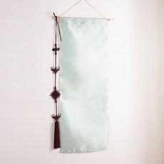 [데코봉봉] 전통 실크 월배너 (민트) 환갑 칠순 팔순 현수막 백일상 돌상 회갑 팔순 고희연 산수연 잔치 족자 태슬 생일 생신 전통 웨딩 포토존 행사장 전시 부스 포토 월(민트), 1개, 매듭장식 미포함