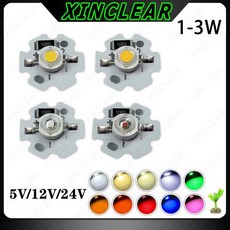 DC5V 12V LED 구슬 1W 3W 따뜻한 화이트 레드 그린 블루 옐로우 앰버 오렌지 전체 스펙트럼 식물 성장 LED, [13] Yellow 1600-2000K, [02] 12V, [01] 1 Watt x 10 Pieces, 1개