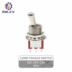 레드 미니 3핀 6mm 2/3 위치 셀프 리셋 토글 ON-(ON)DPDT 6A/125V MTS, 02 1PCS, 01 3P On-Off-On 12.5mm, 1개