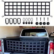 테일게이트 네트 - 포드 쉐보레 닷지 램 등과 호환되는 풀사이즈 트럭 카고 픽업 침대 액세서리용 테일 게이트 익스텐더 네트(60" x 18"), 50" x 15"