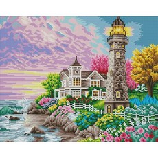 40x50 등대가 있는 캔버스 풍경 보석십자수 17614ea 1(EA), 색상