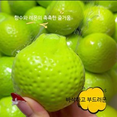 비누 슬랑이 말랑이 대형 바삭볼 초코케이크 망고 튀김 다양한종류 말랑이, 1개, 5_색변 레몬 공 블록 바스락