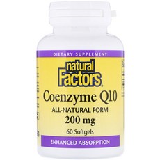 natural Factors 輔酶Q10軟膠囊 200mg, 60顆, 1罐