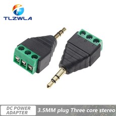 오디오잭 이어폰 오디오 잭 3.5mm 커넥터 스테레오 어댑터 RCA 모노 채널 플러그-나사 터미널 플러, Section 3, 1개