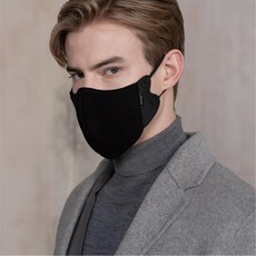 Leflex 運動保暖貼合針織防寒口罩, 1個, 黑色