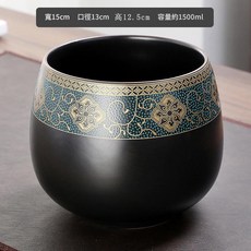 陶瓷茶渣缸 寬15cm 口徑13cm 高12.5cm 容量約1500ml, 古韻茶渣缸, 1個