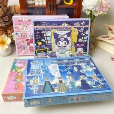 小新の雜貨鋪 趣味魔法磁力盒 兒童安靜手工DIY益智玩具 卡通庫洛米磁力貼畫, 1個, 多功能手提禮盒/可畫可換裝,非魔法磁力盒//獎勵貼玩樂隨機一張