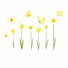 바이모던 꽃 벽 포인트 스티커 인테리어 장식 스티커, 백합