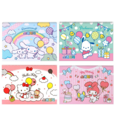 산리오 캐릭터즈 스케치북 16매 4종세트, 시나모롤+마멜+포차코+키티