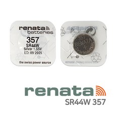 RENATA 레나타 357 1개입 (SR44 SR44W SR44SW) 1.55V 산화은전지, 1개
