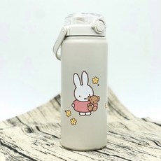 【iam我適文創】米飛miffy大容量手提保溫保冷壺, 花花與米飛, 1個, 1100ml