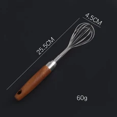 304 스테인레스 스틸 계란 거품기 핸드 믹서 계란 크림 분유 베이킹 도구 나무 손잡이 촉감이 좋은 제품, 기타, 01 Small