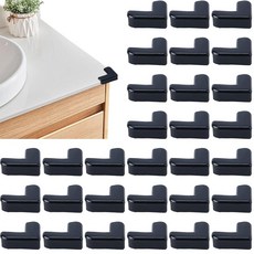 SUPERFINDINGS 30 Pcs Black Corner Protectors Self-Adhesive PVC Desk Edge Bumpers Soft Furniture Gu