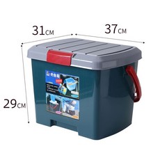臺灣出貨 【1.3萬人好評】可坐釣魚桶方形多功能儲物家用洗澡浴室手提帶蓋塑料加厚裝魚水桶, 加厚大號-墨綠色22L
