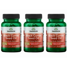 스완슨 블랙 커민 시드 오일 500mg 60 리퀴드 베지캡슐, 3개, 60정