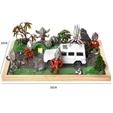 臺灣熱銷 新款微景觀 兒童手工diy材料包製作滴膠沙盤小夜燈場景男女孩玩具, 超能戰士【20*30大框 帶燈 帶滴膠】, 1個